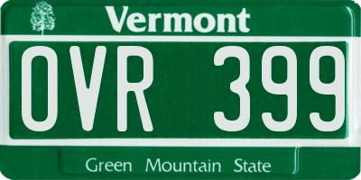 VT license plate OVR399