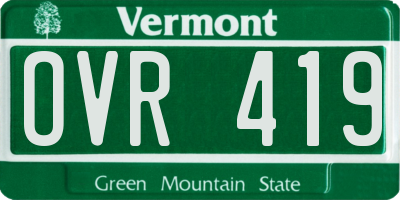 VT license plate OVR419