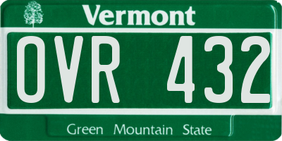 VT license plate OVR432