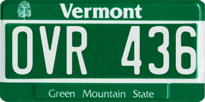 VT license plate OVR436