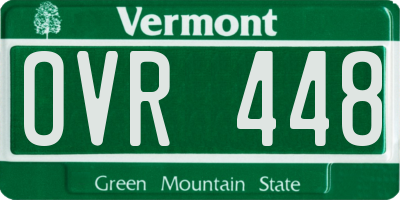 VT license plate OVR448