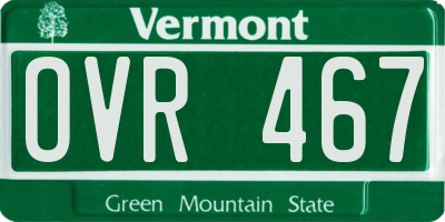 VT license plate OVR467