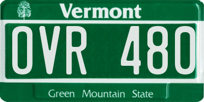 VT license plate OVR480
