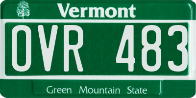 VT license plate OVR483