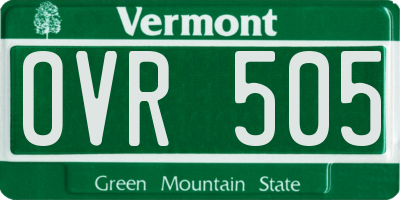 VT license plate OVR505