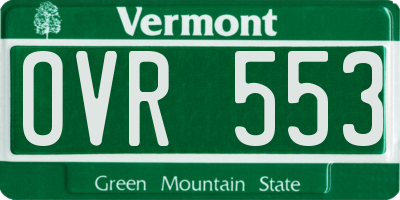 VT license plate OVR553