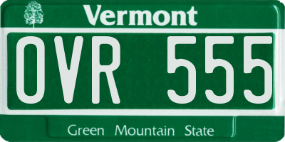 VT license plate OVR555