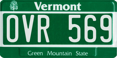 VT license plate OVR569