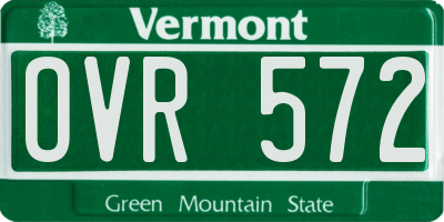 VT license plate OVR572