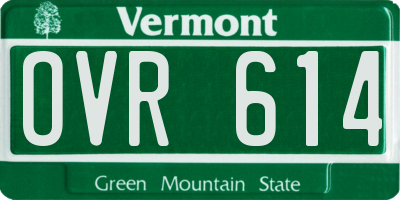 VT license plate OVR614