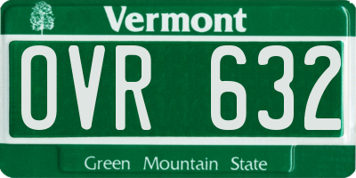 VT license plate OVR632