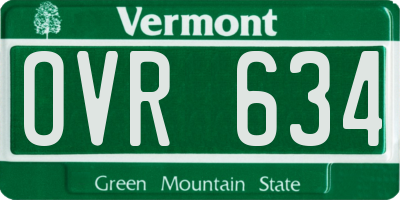 VT license plate OVR634