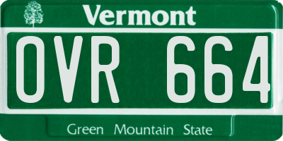 VT license plate OVR664