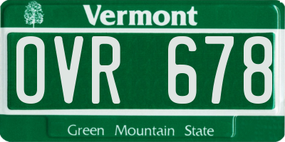 VT license plate OVR678