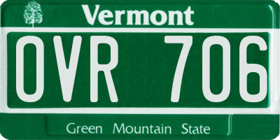VT license plate OVR706