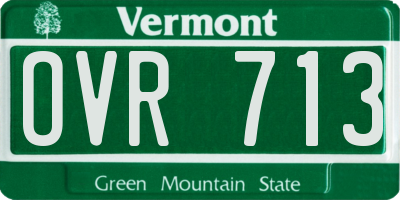 VT license plate OVR713