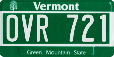 VT license plate OVR721