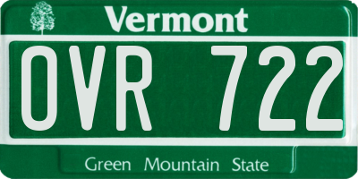 VT license plate OVR722