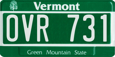 VT license plate OVR731