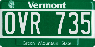 VT license plate OVR735