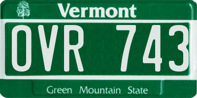 VT license plate OVR743