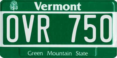VT license plate OVR750