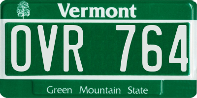 VT license plate OVR764
