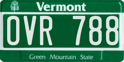 VT license plate OVR788