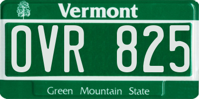 VT license plate OVR825