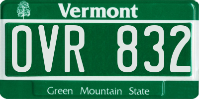 VT license plate OVR832