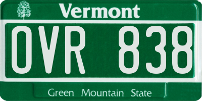 VT license plate OVR838