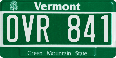 VT license plate OVR841