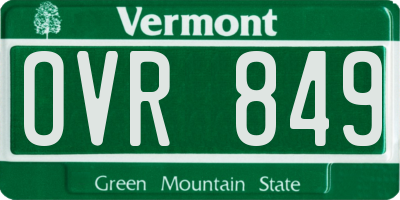 VT license plate OVR849