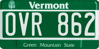 VT license plate OVR862