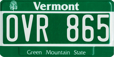 VT license plate OVR865