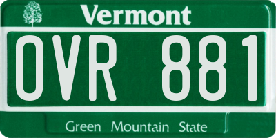 VT license plate OVR881