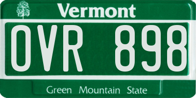 VT license plate OVR898