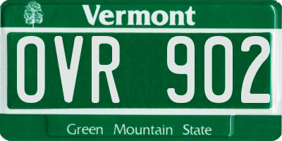 VT license plate OVR902
