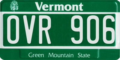 VT license plate OVR906