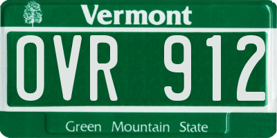 VT license plate OVR912