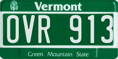 VT license plate OVR913