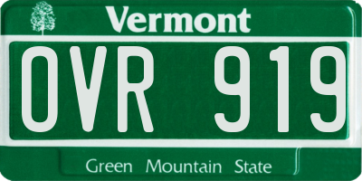 VT license plate OVR919