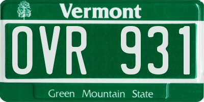 VT license plate OVR931
