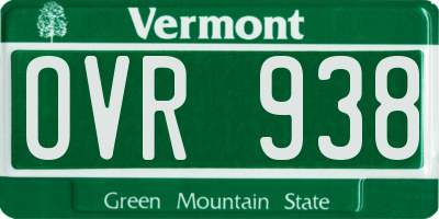 VT license plate OVR938