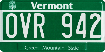 VT license plate OVR942