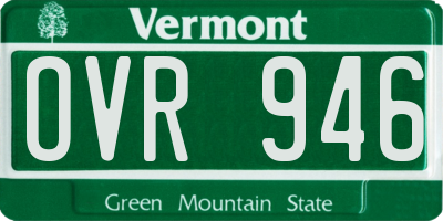 VT license plate OVR946