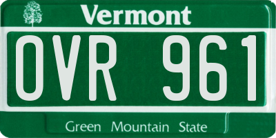 VT license plate OVR961