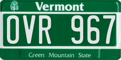 VT license plate OVR967