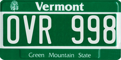 VT license plate OVR998