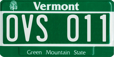 VT license plate OVS011